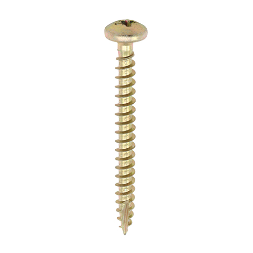 4.0 x 30mm Pozi PAN Head, Classic Multi-Purpose Wood Screws - Zinc Yellow Passivated Screws