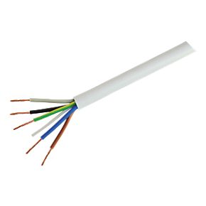 0.75mm 3185Y 5 Core Electrical Flex Round Cable Wire (Per 1 Meter) - White