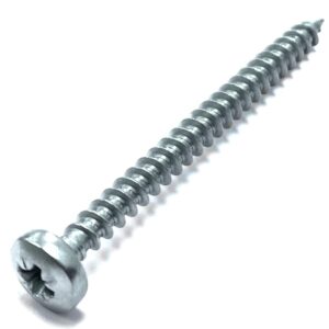 No.2 Self Tapping Screw, Pan Pozi Steel BZP