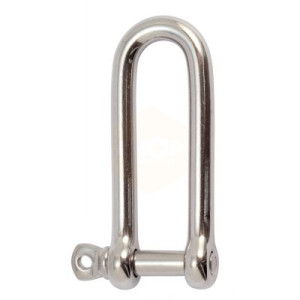 Straight "D" Shackle - Long - A4 Stainless Steel