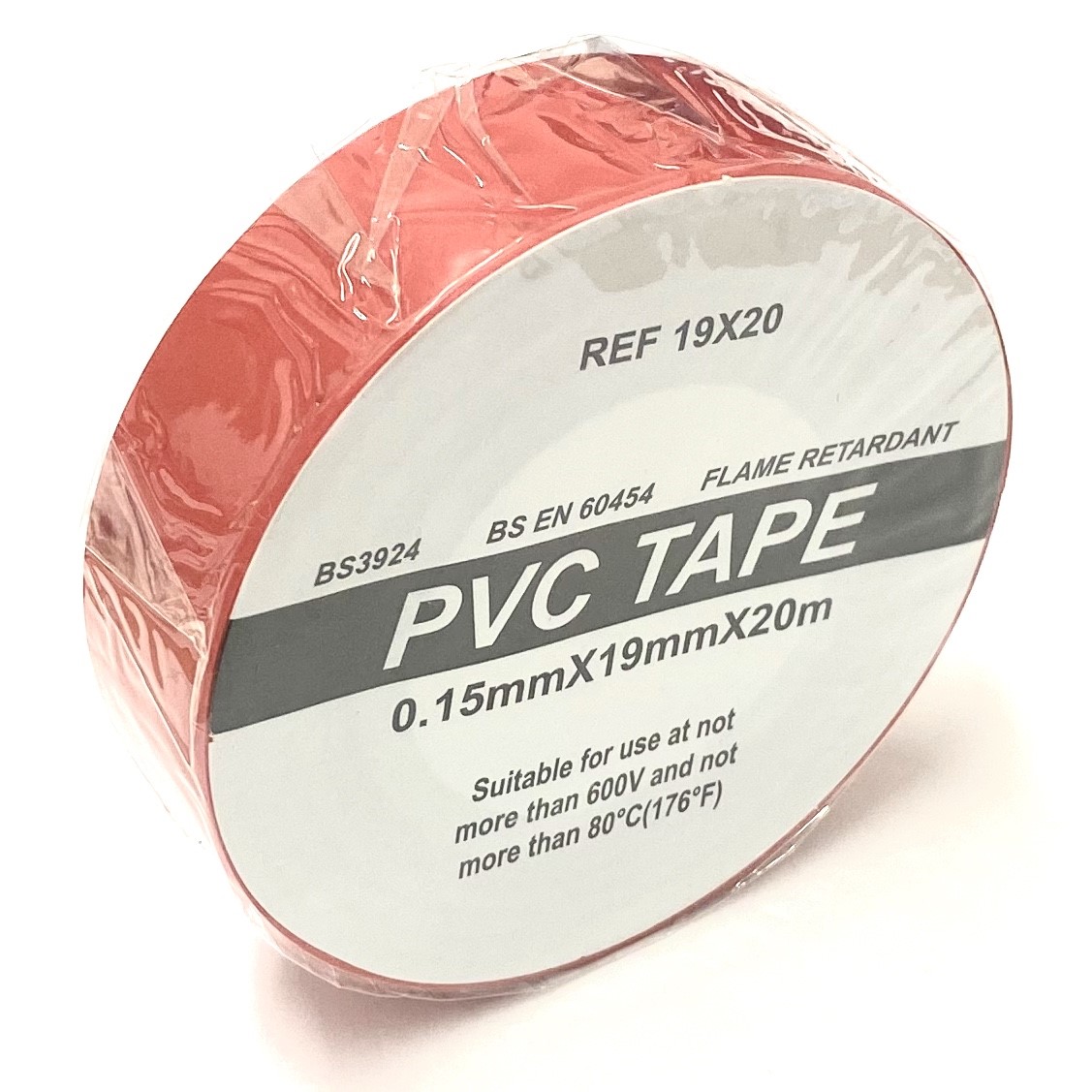 19mm x 33m Electrical PVC Insulation Tape Flame Retardant- Red