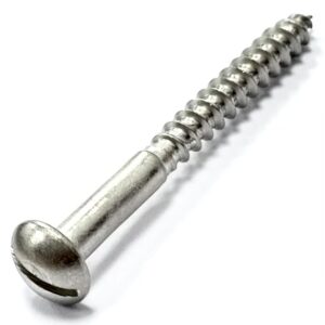Slotted Round Wood Screws - A2 BLACK Stainless Steel