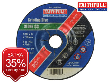 Faithfull Depressed Centre Stone Grinding Disc 100 x 6 x 16mm FAI1006SDG