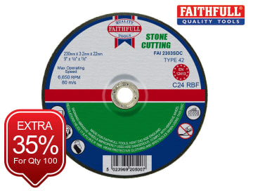 Faithfull Depressed Centre Stone Cutting Disc 230 x 3.2 x 22.23mm FAI2303SDC