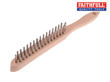 Faithfull 680/S2 Heavy-Duty Stainless Steel Scratch Brush - 2 Row FAI680S2