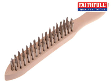 Faithfull 680/S3 Heavy-Duty Stainless Steel Scratch Brush - 3 Row FAI680S3