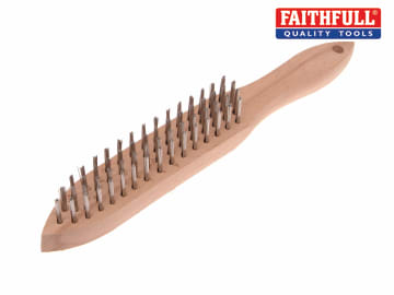 Faithfull 680/S4 Heavy-Duty Stainless Steel Scratch Brush - 4 Row FAI680S4
