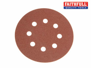 Faithfull Hook & Loop Sanding Disc DID3 Holed 125mm x 60G (Pack 25) FAIAD12560H