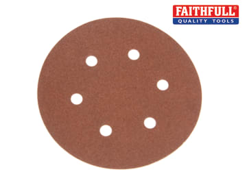 Faithfull Hook & Loop Sanding Disc DID2 Holed 150mm x 40G (Pack 25) FAIAD15040H
