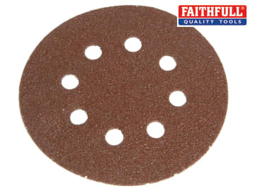 Faithfull Hook & Loop Sanding Disc DID3 Holed 125mm Very Fine (Pack 5) FAIADHL125VF