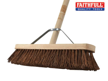 Faithfull Faithfull Stiff Bassine Broom 450mm (18in) + Handle & Stay - FAIBRBAS18H