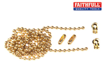 Faithfull Faithfull Brass Ball Chain Kit 1m Polished Brass - FAICHBALLPB1