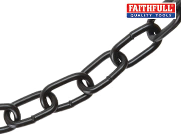 Faithfull Faithfull Black Japanned Chain 8mm x 10m Box - Max Load 450kg - FAICHBOX80B