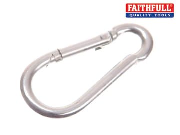 Faithfull Faithfull Fire Brigade Snap Hook 8mm Zinc Plated (Pack of 2) - FAICHFBS80