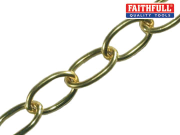 Faithfull Faithfull Oval Chain 2.3mm x 10m Polished Brass - FAICHOP23