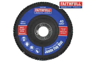 Faithfull Abrasive Jumbo Flap Disc 100mm Coarse FAIFD100C