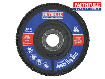 Faithfull Abrasive Jumbo Flap Disc 100mm Medium FAIFD100M
