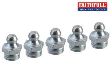 Faithfull Grease Nipple Straight M10 x 1.0 (Pack 5) FAIGGN10100M