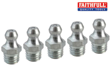 Faithfull Grease Nipple Straight M8 x 1.25 (Pack 5) FAIGGN8125M