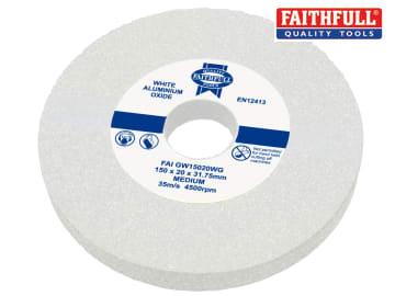 Faithfull Faithfull General Purpose Grinding Wheel 150 x 20mm White Medium - FAIGW15020WG