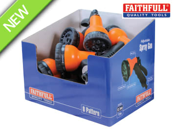 Faithfull Faithfull Plastic 8 Pattern Adjustable Spray Gun (Bulk Pack 8) - FAIHOSESPBUL