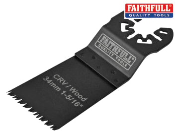 Faithfull Faithfull Multi-Function Tool CrV Flush Cut Wood Blade Ground Side Set 34mm (Pack 5) - FAIMFW34B