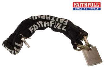 Faithfull Padlock & Chain 1m x 9.5mm FAIPLCHSET