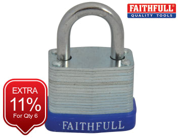 Faithfull Faithfull Laminated Steel Padlock 30mm 3 Keys - FAIPLLAM30