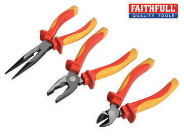 Faithfull Faithfull VDE Plier Set With Pouch 3 Piece - FAIPLVDESET