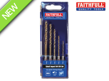 Faithfull Faithfull HSSE M35 Cobalt Quick-Change Impact Drill Bit Set, 5 Piece - FAIQCSET5