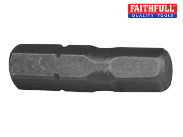 Faithfull Faithfull Hex S2 Grade Steel Screwdriver Bits 8 x 25mm Pack of 3 - FAISBH825