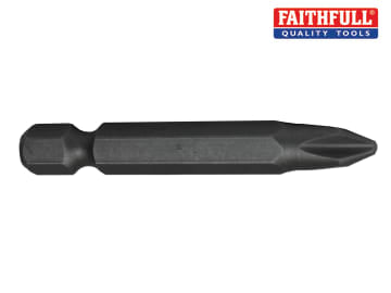 Faithfull Faithfull Phillips S2 Grade Steel Screwdriver Bits PH2 x 50mm Pack of 3 - FAISBPH250