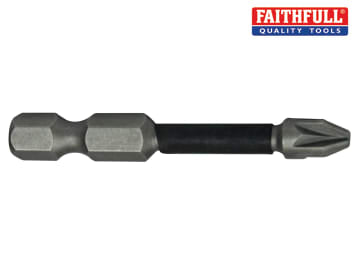 Faithfull Faithfull Pozi Impact Screwdriver Bits PZ2 x 50mm Pack of 3 - FAISBPZ250IM