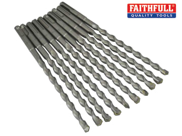 Faithfull Faithfull SDS Plus Drill Bit 10mm OL: 210mm WL: 150mm Bulk 10 - FAISDS10210B