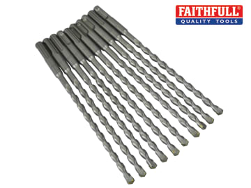 Faithfull Faithfull SDS Plus Drill Bit 8mm OL: 210mm WL: 150mm Bulk 10 - FAISDS8210B