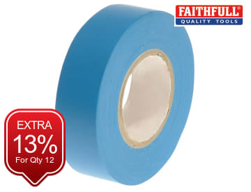 Faithfull Faithfull PVC Electrical Tape Blue 19mm x 20m - FAITAPEPVCBL