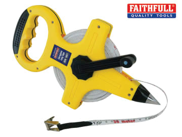 Faithfull Open Frame ABS Fibreglass Long Tape 30m/100ft (Width 13mm) FAITMFG30OF