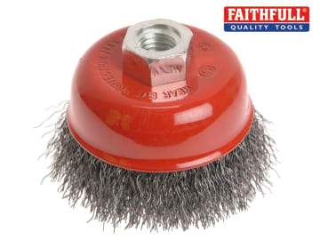 Faithfull Faithfull Wire Cup Brush 75mm M14x2, 0.30mm Stainless Steel Wire - FAIWBC75S