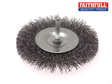 Faithfull Faithfull Wire Brush 100mm x 6mm Shank, 0.30 Wire -FAIWBS100C