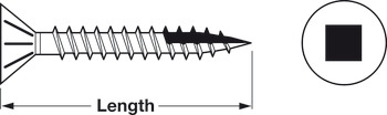 12mm Zip-R Screw, with Square Slot and Countersunk Head