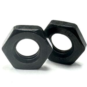 Half Nut Hex (Lock Nut) with Left Hand Thread BLACK A2 Stainless Steel