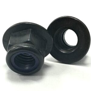 Flange Nyloc Nuts - Metric Black Passivated DIN 6926