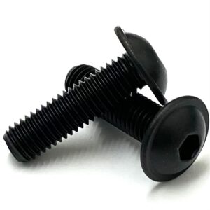 Socket Button Flange Head Screws - BLACK Stainless Steel A2