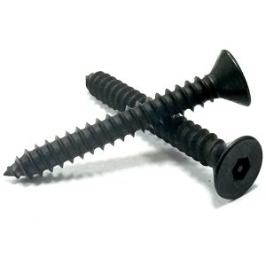 Security Self-Tappers - Pin Hex Countersunk BLACK Stainless Steel A2