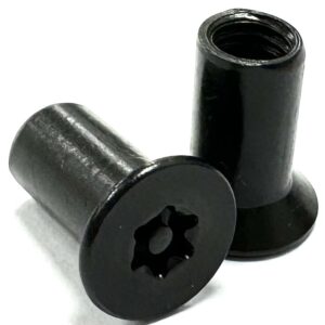 BLACK Countersunk A2 Stainless Steel 6 Lobe Pin Barrel Nut