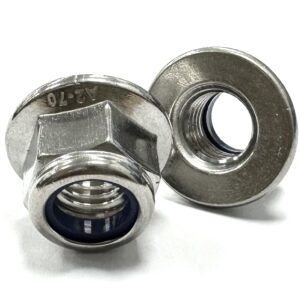 Nylon Insert Nyloc Flanged Nonserrated Nuts, Stainless Steel A2, DIN 6926