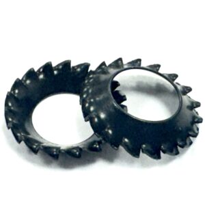 External Serrated Countersunk Lock Washers - Black Passivated DIN 6798V