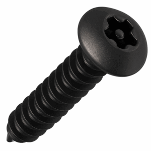 Security Self-Tappers - 5-Lobe Pin Button Head BLACK A4 Stainless