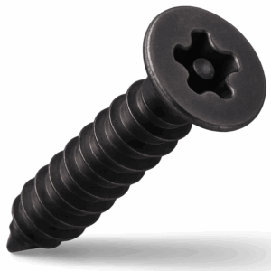 Security Self-Tappers - 5-Lobe Pin Countersunk BLACK A4 Stainless