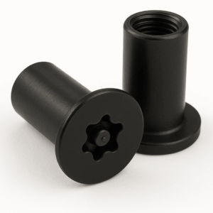 BLACK Countersunk A2 Stainless Steel 6 Lobe Pin Barrel Nut
